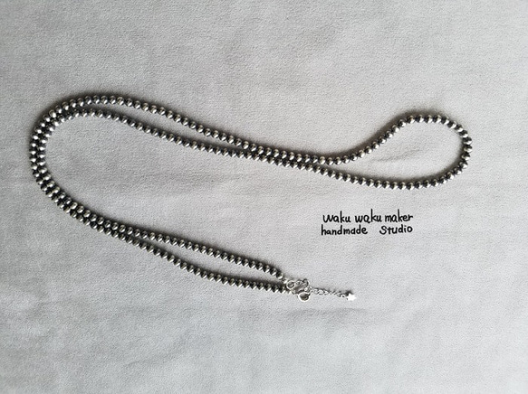 Silver925ナバホパールビーズネックレス 75cm（受注制作） 1枚目の画像