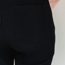 【完売】リブパンツ　パンツ　ブラック　sai　日本製　ストレスフリー　美脚　体型カバー　フリーサイズ　即納 6枚目の画像