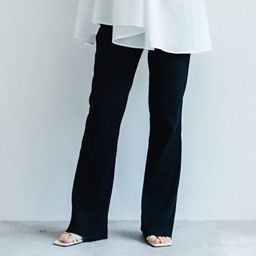 新品登場 完売】リブパンツ パンツ ストレスフリー 日本製 sai ブラック パンツ