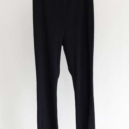 完売】リブパンツ パンツ ブラック sai 日本製 ストレスフリー