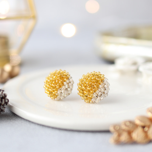 【ブランデートパーズ】トパーズイエローオパール他　チャームピアスイヤリング Yellow Topaz イエロートパーズ イヤリング・ピアス イヤリング