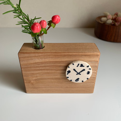 陶器花絵純手時計振り子置物☆未使用 陶器花絵純手時計振り子置物☆未使用