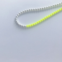 【リニューアル再販】【ネオンカラーdeパールネックレス】6mmパール×イエロー　バイカラー 2枚目の画像