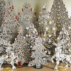 チェコガラス　ビンテージ　クリスマスツリー　ヴィンテージ　チェコ　ラインストーン 6枚目の画像