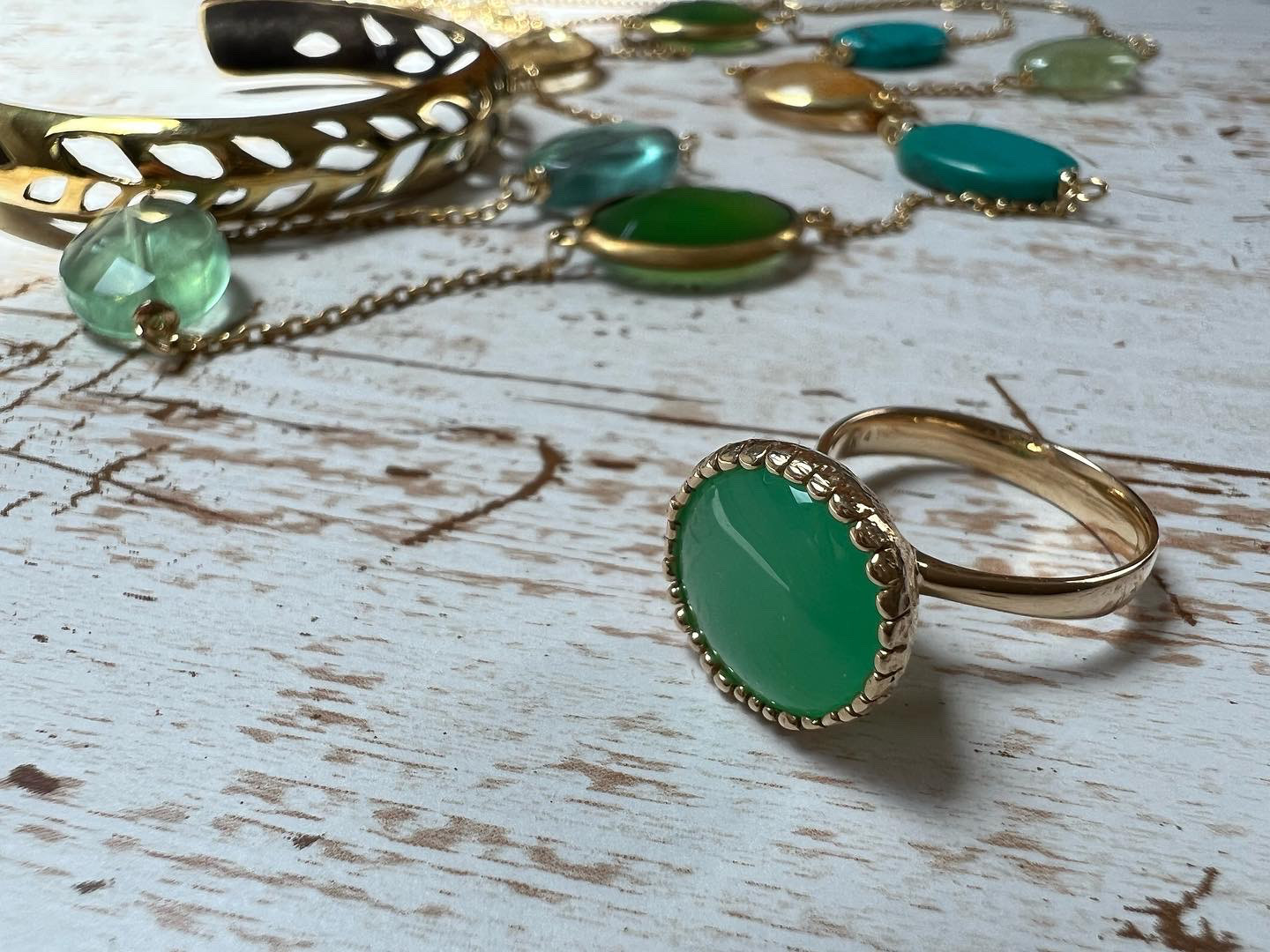 クリソプレーズのk14リング