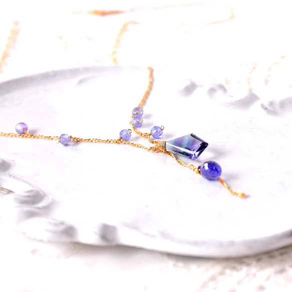 14kgf/フローライトxタンザナイトネックレス ネックレス・ペンダント