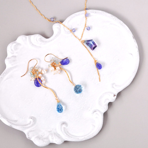 14kgf/フローライトxタンザナイトネックレス ネックレス・ペンダント