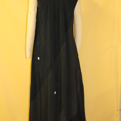 着物リメイク・留袖黒・ドレープドレス・右脇シームポケット付き・M寸・結婚式・フォーマル 5枚目の画像