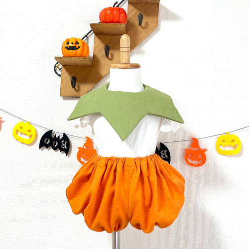 ハロウィンかぼちゃパンツセット(かぼちゃ) 【ベビー 衣装 仮装