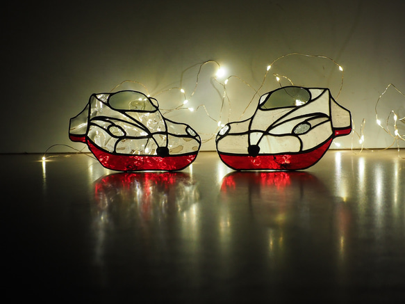 「大村発！新幹線かもめ　白　」ステンドグラス•西九州新幹線・かもめ 2枚目の画像