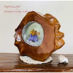 海の世界を閉じ込めた流木アート カクレクマノミ 水中ジオラマ 流木 レジン テラリウム アクアリウム インテリア N3 4枚目の画像