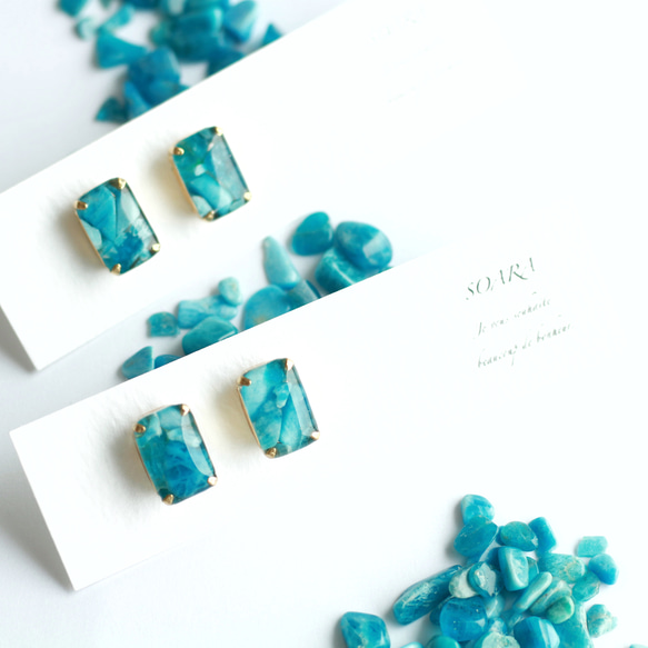 gemstone  jewelry   アパタイト　ーsky blueー 1枚目の画像