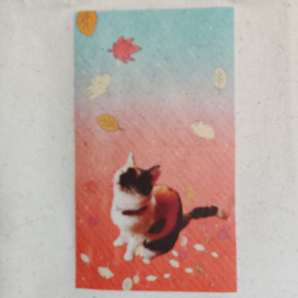 ランチバッグ　猫と紅葉 6枚目の画像