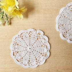 かぎ針編みコースター2枚組み フラワーコースター コースター natsumi