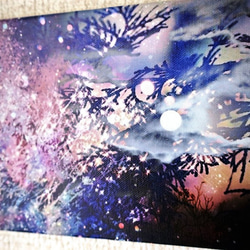 「月夜のきらめき」　コンパクト　アート　ミニ　キャンバス　写真　幻想的　インテリア　雑貨　月夜　自然　カンバス　プリント 4枚目の画像