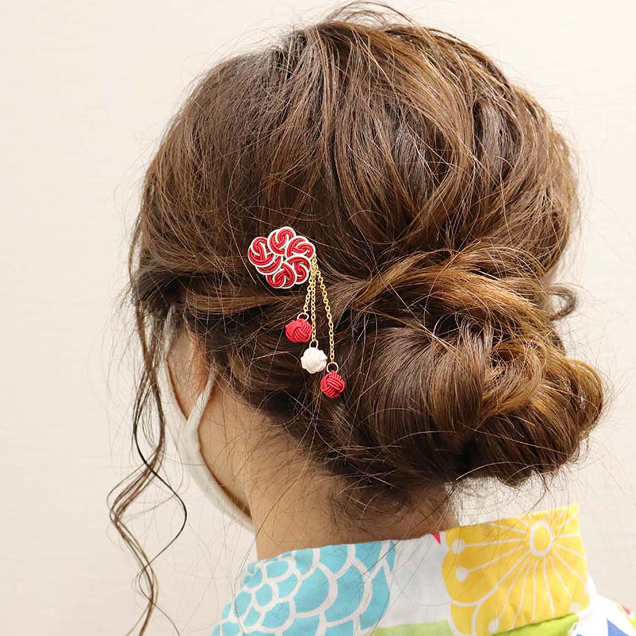 ❤️ 簪 かんざし きつね 梅結び 水引 祭り 和装 ハンドメイド ❤️ 簪