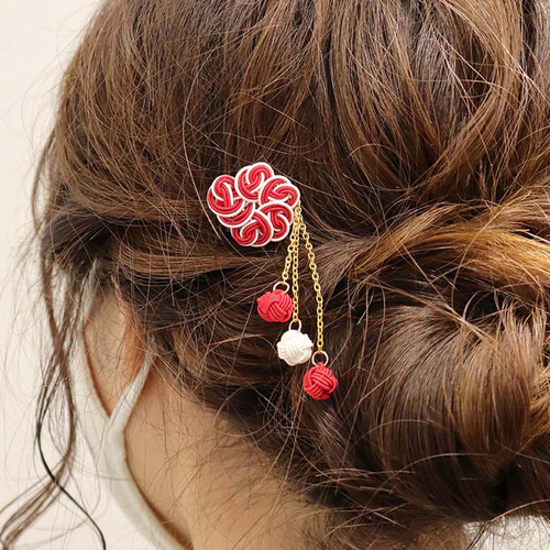 ❤️ 簪　かんざし　きつね　梅結び　水引　祭り　和装　ハンドメイド ❤️ 簪かんざしきつね梅結び水引祭り和装ハンドメイド