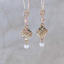 Kayaページ】14Kgf❩ ロングチャロアイトのピアスチャーム SILVER 925 ロングフリンジデザインピアス 26808 | UNOAERRE