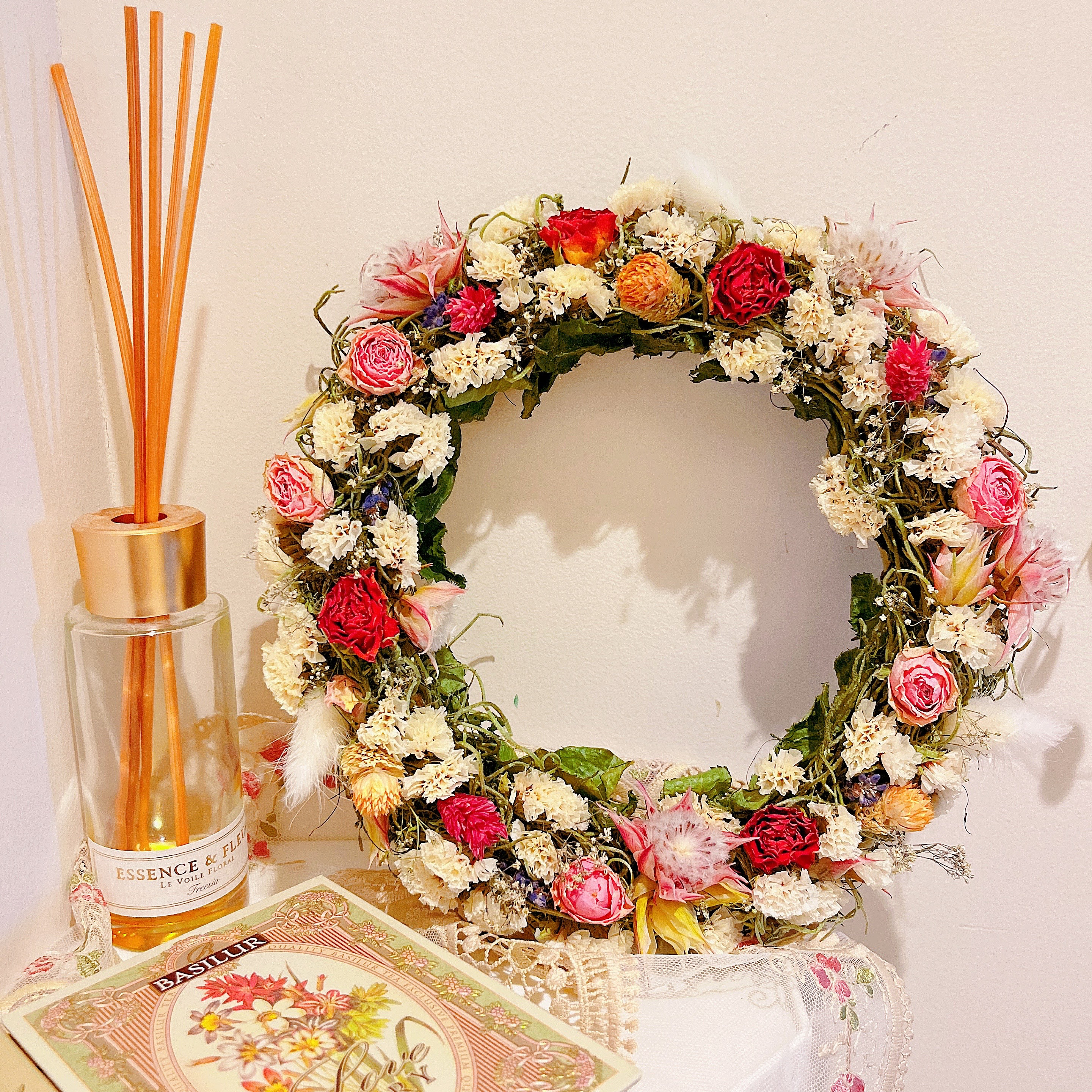 【ミニ薔薇のドライフラワーリース】もうひとつの約束