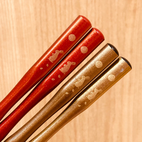 レトロうさぎの火鉢と鳥の火箸(2ペア)