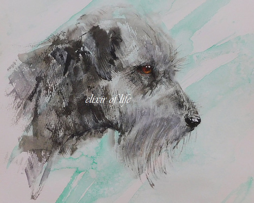 水彩画 犬のポートレート A4サイズ 木製フレーム付き 水彩画 犬のポートレート A4サイズ 木製フレーム付き hokuo_143-art45 絵画