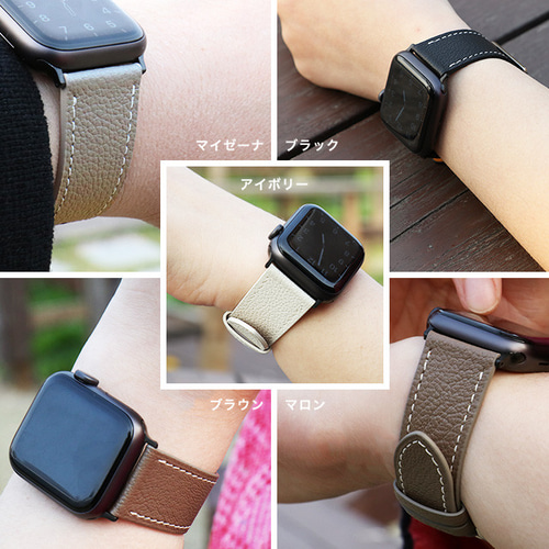 ラコステ APPLE WATCHストラップ レザー☆ブラウン / 44mm