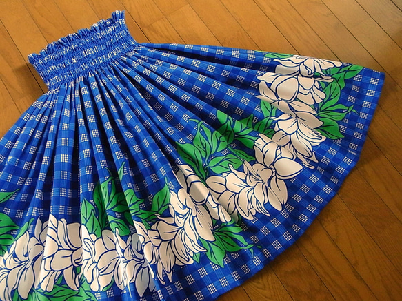 ☆オーダー☆パラカチェック☆青☆パウスカート☆（商品番号：MN