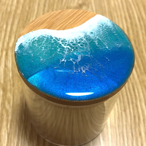 海レジン レジンアート ガラス容器 ガラスキャニスター 小物入れ