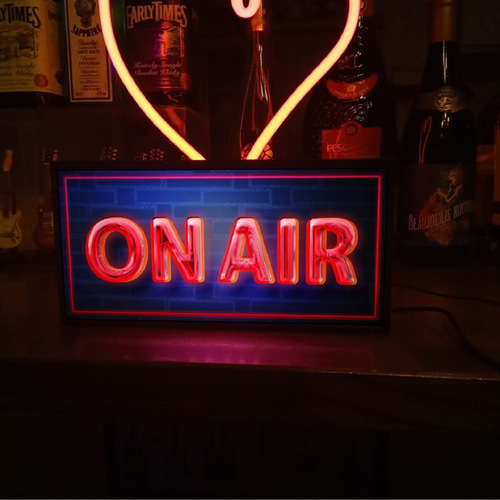 ネオンサイン アクリルボックス ON AIR 看板 オーダーメイド　BOX型 オンエア ON AIR スタジオ ラジオ 生配信 生放送 ミニチュア