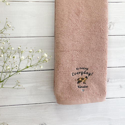 名入れ可能】三毛猫・サビ猫 今治フェイスタオル ハンカチ