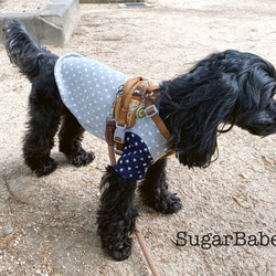 犬服 カジュアル おしゃれ 可愛い シンプル 星柄 デニム調 ジャガード Tシャツ 5枚目の画像