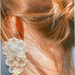 【ふわり。babyrace･゜ﾟ･*:】ピアス　イヤリング　お花　flower ウエディング　ブライダル　結婚式430 6枚目の画像