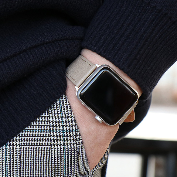 山羊革 アップルウォッチ Apple Watch バンド ベルト ゴートレザー レザーベルト 全10色 aws-gcg 1枚目の画像