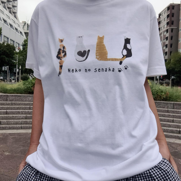 猫の背中☆Ｔシャツ（半袖／長袖）猫 ねこ ネコ 猫好き 猫イラスト 8枚目の画像