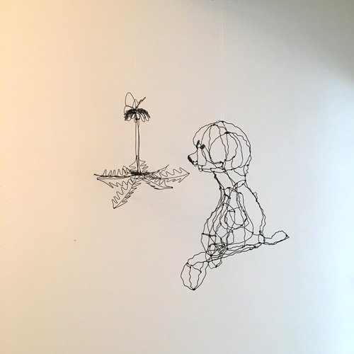 ワイヤーアート ワイヤークラフト プードルちゃんと花と蝶と ワイヤーアート ワイヤークラフト プードルちゃんと花と蝶と