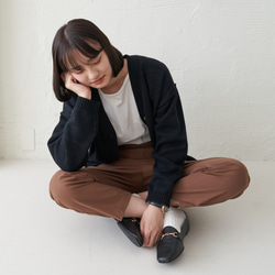 Morino Gakko 可水洗強力棉質開襟衫（黑色）辦公室開襟衫 第10張的照片