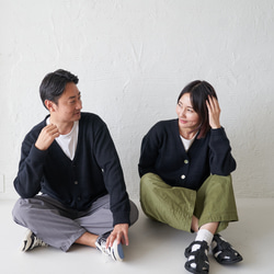 Morino Gakko 可水洗強力棉質開襟衫（黑色）辦公室開襟衫 第18張的照片