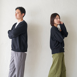 Morino Gakko 可水洗強力棉質開襟衫（黑色）辦公室開襟衫 第20張的照片