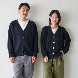 Morino Gakko 可水洗強力棉質開襟衫（黑色）辦公室開襟衫 第5張的照片