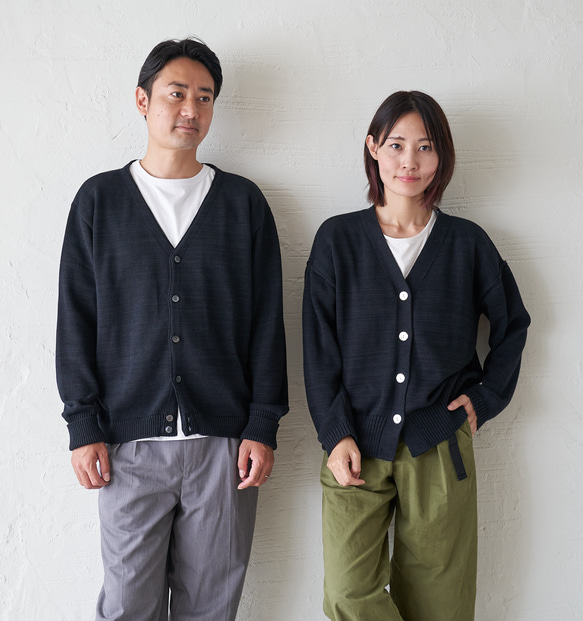 Morino Gakko 可水洗強力棉質開襟衫（黑色）辦公室開襟衫 第5張的照片