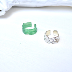 Drift wood ring & cuff ロジウムコーティングSV925  #Free size 2枚目の画像