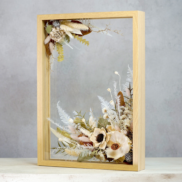 ❤ドライフラワー・フレーム（DF-19）ウェルカムボード　結婚祝い　記念日　開店祝い　ウェディング ご了承ください フレーム ドライフラワー ウェルカムスペース 結婚祝い 新築祝い 開店祝い 開業祝い 母の日 父の日 敬老の日