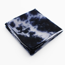 HANDKERCHIEF-SHIBORI-◇BLACK◇絞り染めのハンカチ　ブラック 2枚目の画像