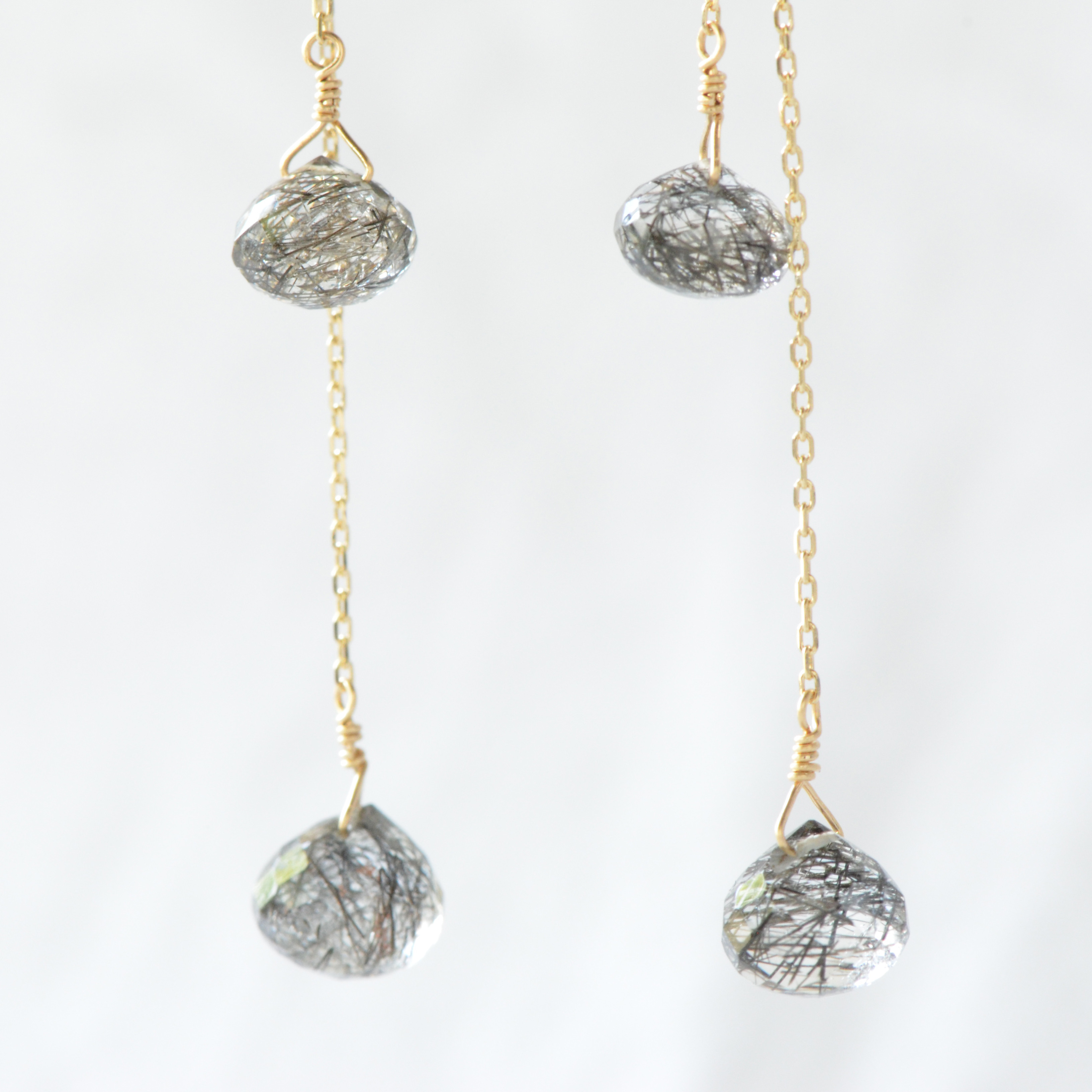 トルマリンインクォーツのピアス｜K10YG｜SNP-176TRQ-S