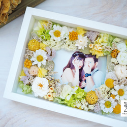 《MESSAGE PRINT》happy colorful preserved flowers photo frameM 第6張的照片