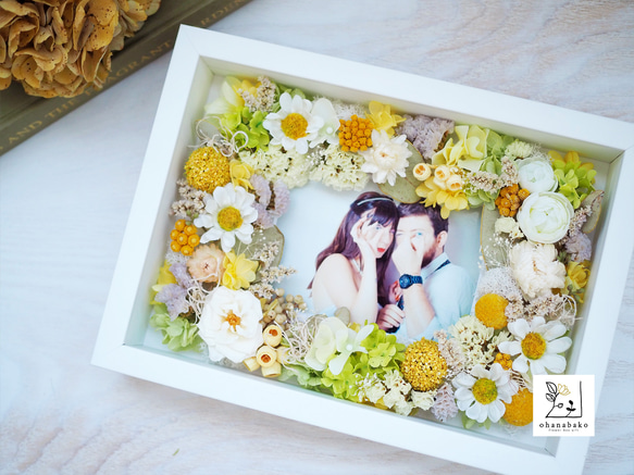 《MESSAGE PRINT》happy colorful preserved flowers photo frameM 第6張的照片