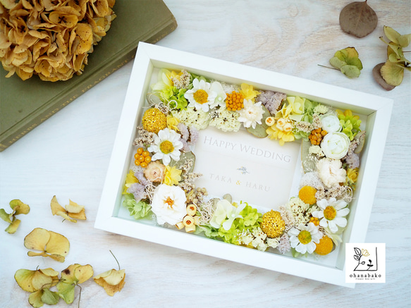 《MESSAGE PRINT》happy colorful preserved flowers photo frameM 第3張的照片