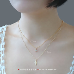 One Leaf Knows Autumn 14K GF ゴールドフィルド ネックレス | 単独で着用することも、重ねて着用する 2枚目の画像