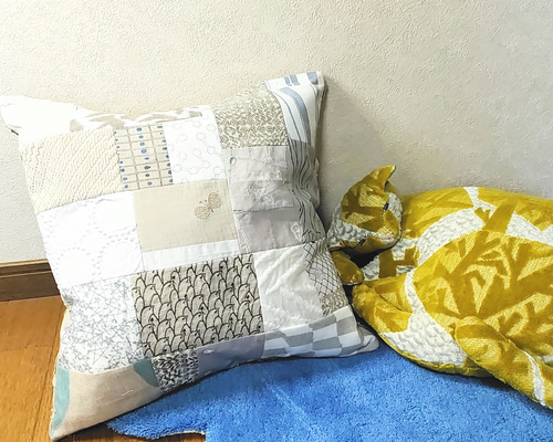 ミナペルホネン パッチワーククッションカバー クッション付き