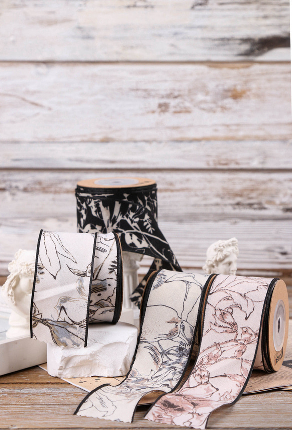 レトロ フラワー クラシック リボン [50cm]単位 切り売り 幅38mm 手芸 ハンドメイド【a-00875】 6枚目の画像